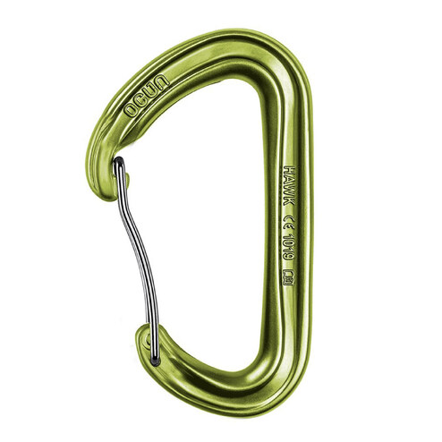 Ocún Hawk drótnyelvű karabiner [egy db] zöld